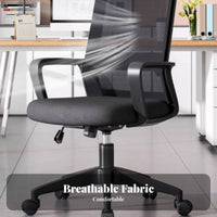 Mesh Back Swivel Chair Height Adjustable Office Furniture Effortless Rolling