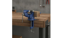Adjustable Bench Vise with Swivel Base General-Purpose Bench Vise Cast Steel Tool Compact for Hobbyists, Woodworkers, Hobby Desk, Home Garage, Workshop