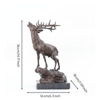 Bronze Deer Sculpture Polished Finish Bronze Deer Figurine Hand-Finished Home Decor for Gift