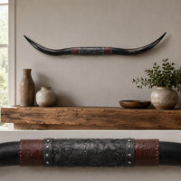 Bull Antler Wall Hanging Resin Craft Long Antler Skull Wall Hanging 3D for Hotel