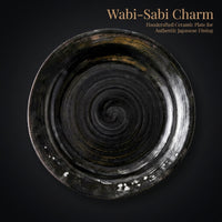 Wabi-Sabi Ceramic Plate, Light Luxury Retro Style