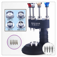 Precision Four-Pin Hand Press Set for Watch Repair with Steel Movement Bases, Steel Tips, Acrylic Heads