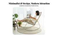 Woven Basket swaying chair Rocking Design paddinged oval Chair Indoor & outdoorsdoor Use Patio Seating for Seniors, Homeowners, Balcony, Living Room, Backyard