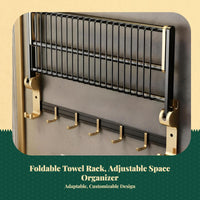 Towel Rack, No-Drill Aluminum Bathroom Shelf, Wall Organizer