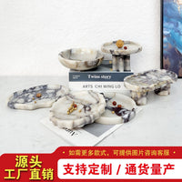Minimalist Luxury Marble Home Fruit Snack Storage Bowl and Tray