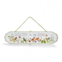 Hanging Metal Plaque with Chain Floral Decorative Hanging Decor Lightweight