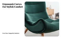 Nordic Design Upholstered Chair Ergonomic Design Indoor Seating High-Back Support Household Furnishing Padded Cushion for Apartment Dwellers, Students, Homeowners, Living Room, Bedroom, Reading Nook, Home Office
