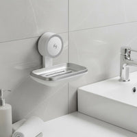 Double Layer Soap Holder Detachable Design Suction Cup Soap Dish Quick Draining