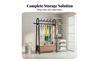 Rolling Clothes Rack with Shelf on casters Wheeled Clothes Rail with Shelf complimentarystanding sturdy Duty for Homeowners