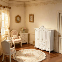 European Design Dollhouse Cabinet 1:12 Scale Miniature Cabinet Exquisite Details Miniature Armoire for Pretend Play, Model Scene