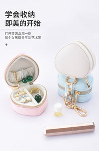 Mini Jewelry Box with Keychain for Rings, Earrings, and Necklaces
