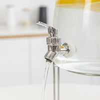 Large Capacity Household Beverage Dispenser with Electroplated Faucet, Food-Grade Plastic Tea Water Separator for Summer Ice Drinks
