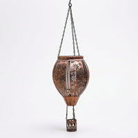 Outdoor Hot Air Balloon Solar Lantern Hollow Cutout Hot Air Balloon Hanging Lantern Decorative Metal for Garden, Patio, Porch, Balcony