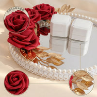 Mirrored Display Tray with Beaded Rim Decorative for Couples
