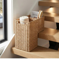 Wicker Stair Container Large Capacity Stair Step Storage Container Easy to Carry