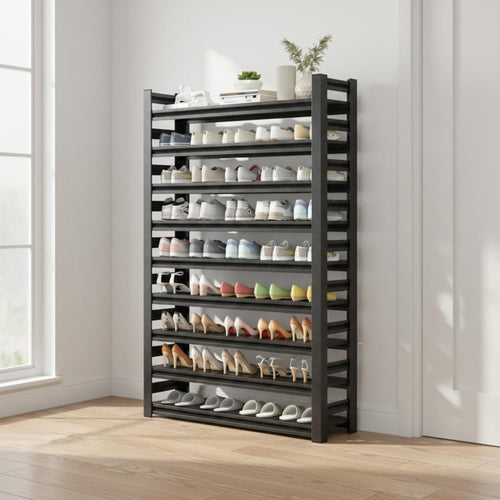 Multi-Tier Shoe Rack Standing Multi-Tier Shoe Shelf Steel Frame for Entryway, Hallway, Closet