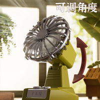 新款经典复古USB充电卡通小风扇怀旧学生宿舍桌面办公桌立式风扇