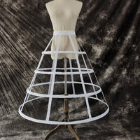 Lolita Birdcage Crinoline Petticoat with 4 Steel Hoops, Elastic Waist, Black and White, for Cosplay Maid
