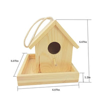 Birdhouse with Perch Sloped Roof Wooden Bird House Simple for Backyard, Birds