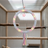 Rope Swing Parrot Toy with Bells, Gradient Perch for Budgie, Cockatiel and Lovebird, Comfortable Swing Perch for Small Bird Cage Use