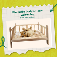 Hardwood pet bed with padded cover