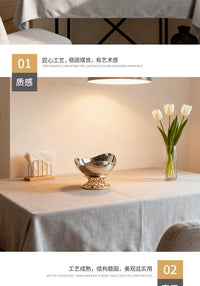 Light Luxury Simple High-Foot Fruit Tray Decor for Model Rooms, Homestays, KTV, Living Room, Coffee Table, Dining Table