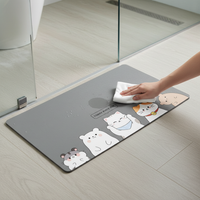 Diatomaceous Earth Bathroom Mat - Super Absorbent, Non-Slip, Quick Dry Bath Rug for Toilet and Shower