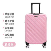 可折叠拉杆箱 PC拉杆箱皮膜ABS箱糖果色现货旅行箱