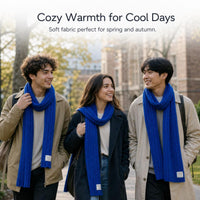 Japanese Retro Striped Knit Scarf for Women, Harajuku Style Color Block Long Thin Neck Warmer