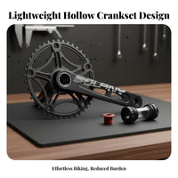Folding Bike Crankset Aluminum Alloy 130BCD Hollow Crankset Crank Component Set with Bottom Bracket Lightweight 170mm Bike Crank