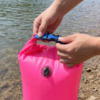 High-Visibility Inflatable Swim Buoy Open Water Swimming Safety Buoy Lightweight Swim Bubble Portable for Swimmers, River Swims, Beach
