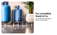 Gas Cylinder Stand with Wheels | Heavy-Duty Stainless Steel Frame, Thickened Wear-Resistant Structure, Gas Cylinder Trolley, for Kitchen