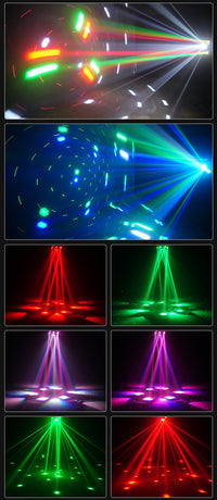 Bee Eye Six-Arm Stage Light with LED Strip for KTV and Bars, Moving Head Beam Effect, EU Plug