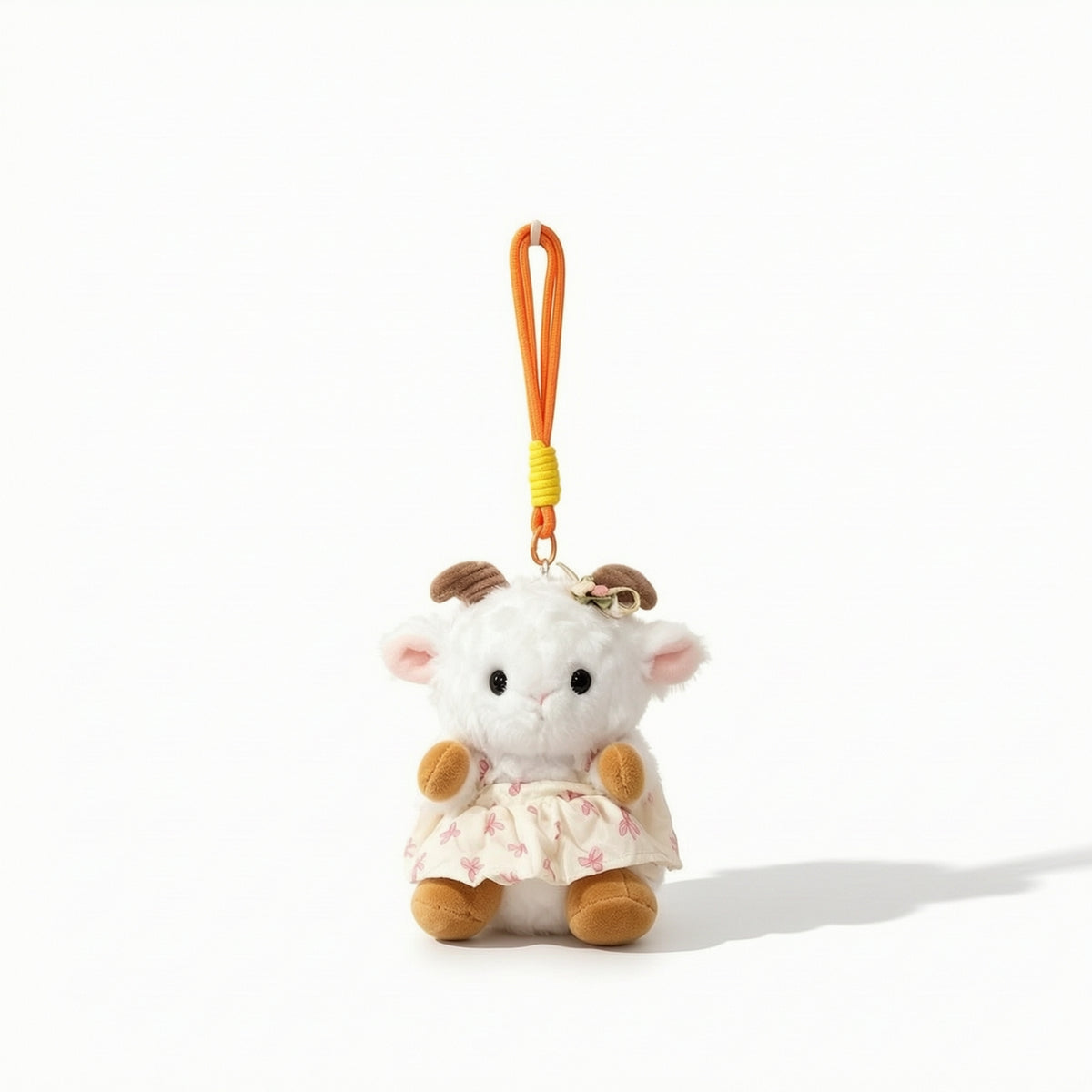 Soft Sheep Charm with Cord Kawaii Sheep Pendant Lovely Bag Charm Cuddly for Girls, Keys