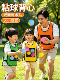 Children's Outdoor Interactive Velcro Ball Vest Game Set