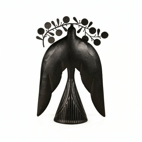 Bird Ornament with Pedestal Sculptural Bird Ornament with Branch Elegant Sculpture for Refined Aesthetic Seekers, Shelf, Console Table