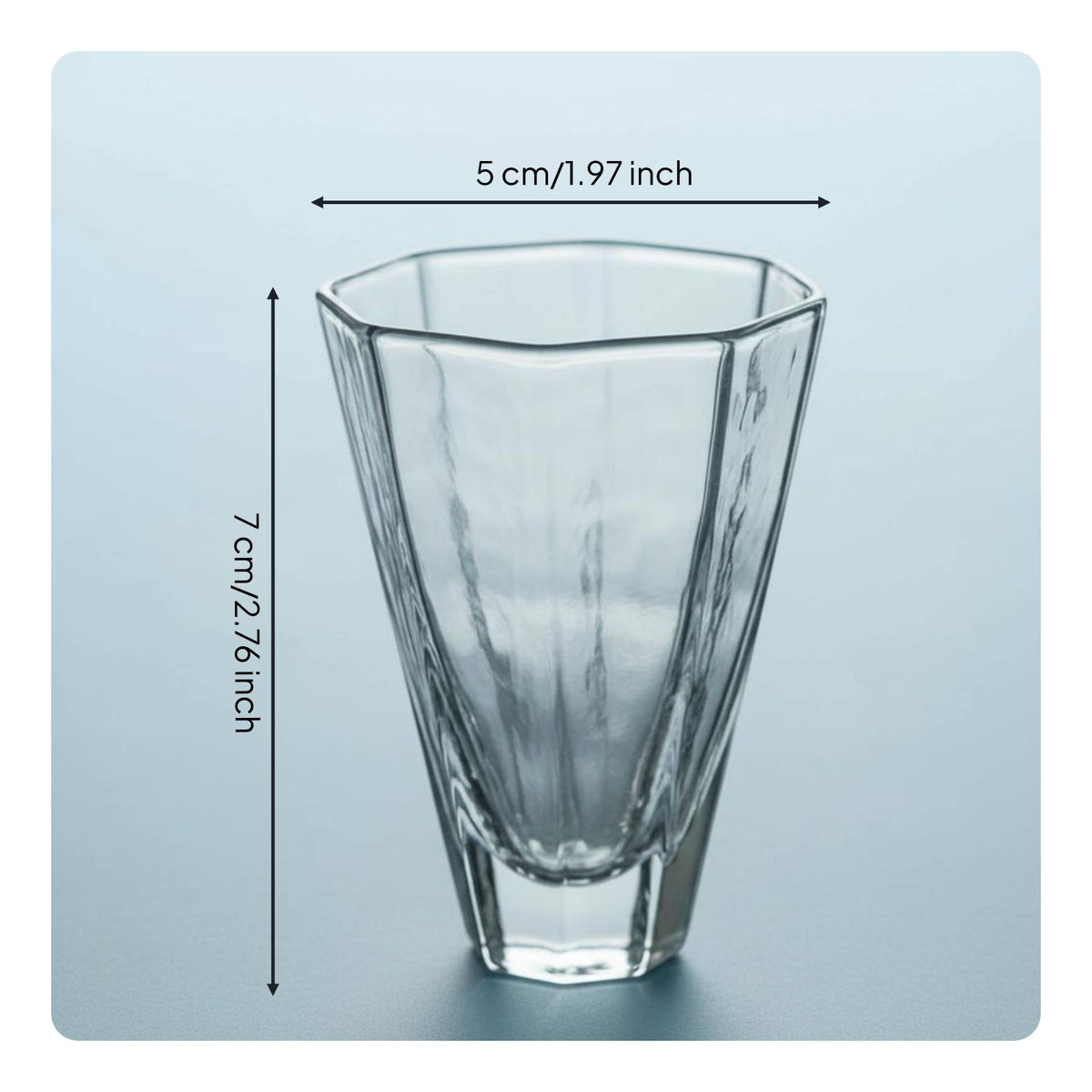 Japanese and Design Sake Glass Elegant Design Hammered Glass Beverage Vessel