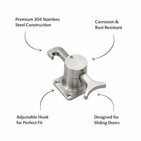 304 Stainless Steel Sliding Door Stopper, RV Door Lock, Secure Sliding Door Lock, Thick Solid Door L - Image 5