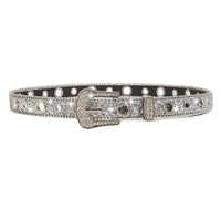 Decorative Glitter Belt Glittery Rhinestone Belt Eyelet Accessory Sparkle for Teens, Parties, Festivals
