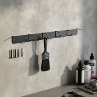 Powder-Coated Brush Hanger Rack with Six Hooks Rust-Resistant Detailing Brush Hanger Rustproof Wall-Mounted Organizer Heavy-Duty for Car Detailers