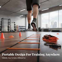 Sturdy Agility Ladder Flexible Footwork Training Ladder Portable Fitness Equipment High-Visibility for Children, Athletes, Outdoor, Gym