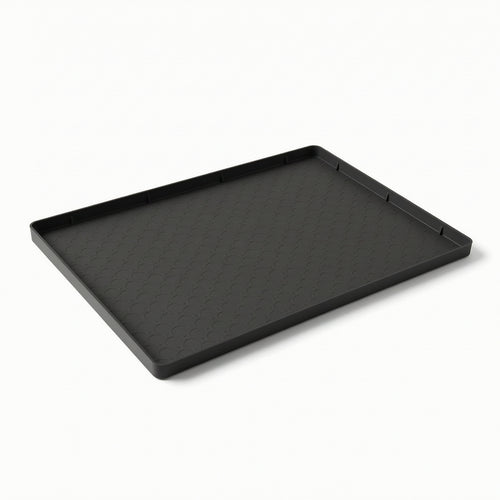 Silicone Tray Mat with Raised Rim Mess Control for Refrigerator
