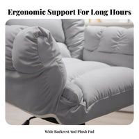 Upholstered Armchair with Footrest Reclining Rearrest Upholstered Recliner with Footrest Luxuriously Padded Paddinging Padded