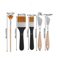5 Pieces Palette tool and Brush Kit Versatile Use Paint Brush and tool Set Art Supplies for Artists, Students