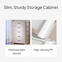 Plastic Storage Cabinet with Drawers, Multi-Layer Organizer