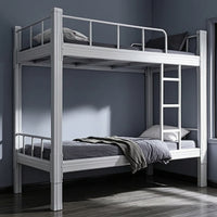 Metal Bunk Bed Frame Space-Saving Metal Bunk Bed Compact Furniture for Students, Teens, Dormitory, Shared Bedroom, Apartment