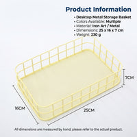 Storage Baskets for Office Desk and Bedroom Organization, Small Wire Design Made from Iron Material