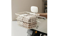 Rectangular Wire Bike Basket with Mounting Bracket Open-Grid Wire Basket Large Spacious for Commuters, Grocery Runs, Errands