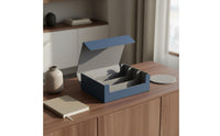 3-Row Card Storage Box Soft Flannel Lining Large Trading Card Case Deck Holder Box Secure Closure