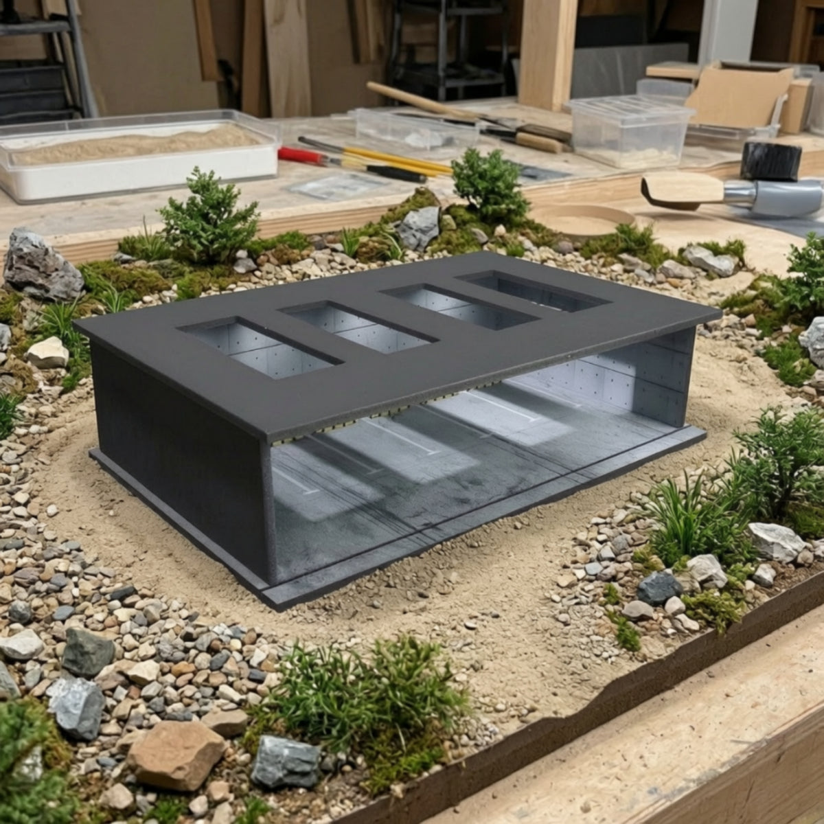 Underground Parking Diorama USB-Powered Garage Diorama Realistic Parking Garage Model